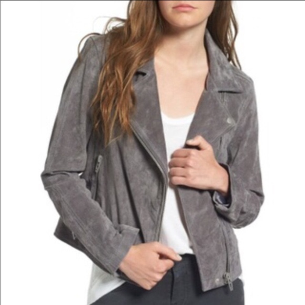 BLANKNYC Silver Screen Suede Moto Jacket
